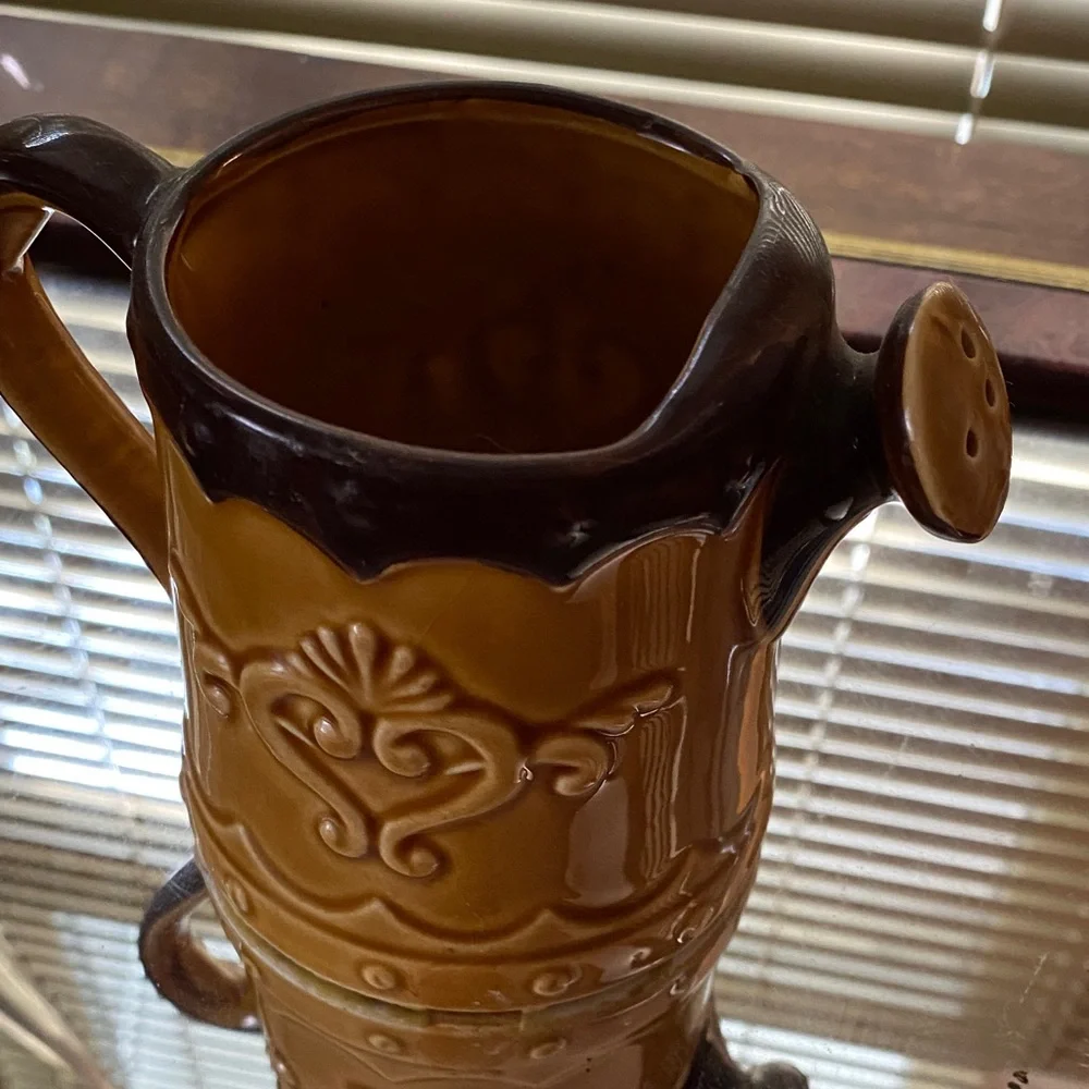 Brown Ceramic Pitcher with Handle - Picture 2 of 6
